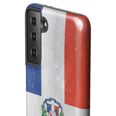 Dominican Republic Flag Distressed Galaxy S21 FE Pro Case